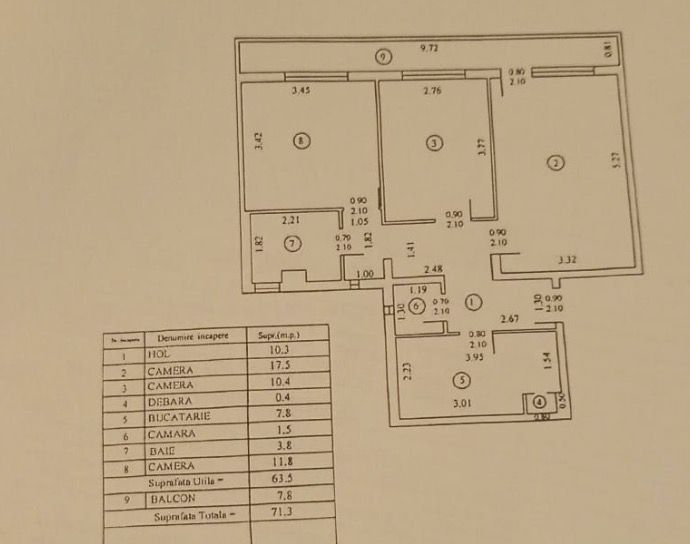 Apartament 3 camere bloc reabilitat langa Metrou Constantin Brancusi - Schiță 10