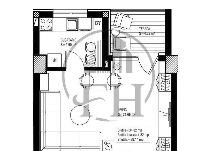 SOLD / VANDUT Apartament cu 1 camere de vânzare în zona Nord - Poză 3