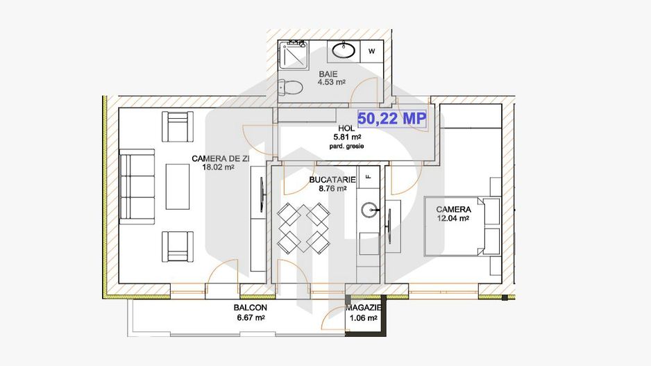 Apartament 2 Camere-spatiu depozitare | Doamna Stanca | Etaj 1 - Poză 3