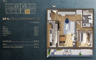 Apartament 2 camere bloc nou | Comision 0% - Poză 2