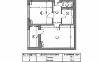 Apartament 2 camere * 52.5 mp* // Turda – Domenii - Schiță 6