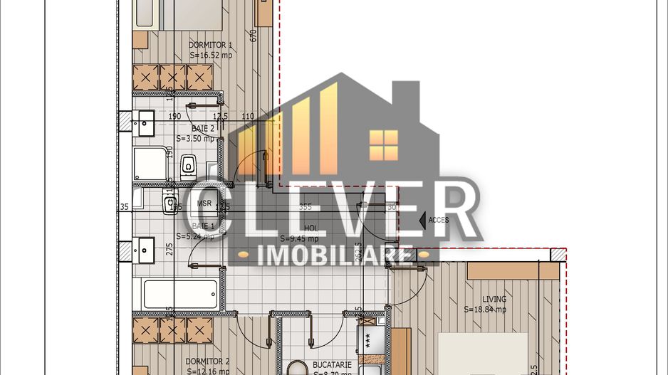3 Camere Decomandat Etaj Intermediar |  Pallady - metrou Teclu - Schiță 8