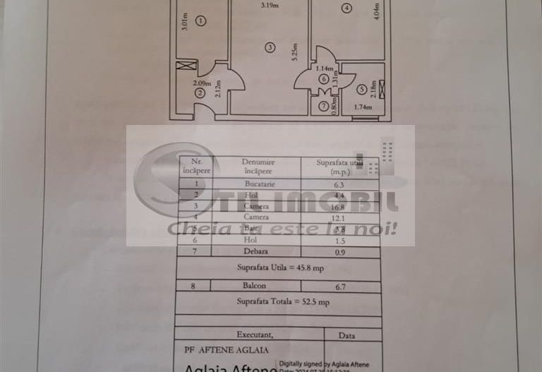 Apartament 2 camere Semidecomandat mobilat utilat zona Tatarasi Nord 85000 euro - Poză 11