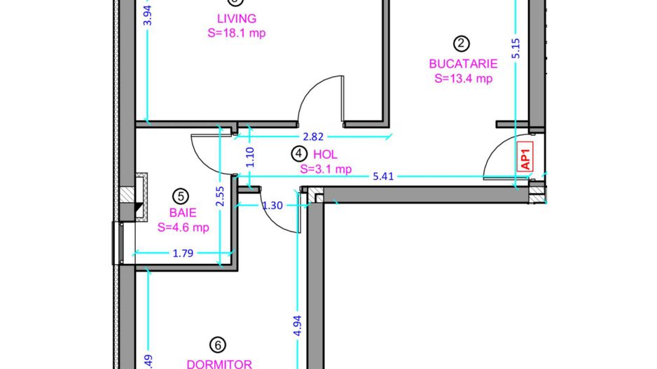 Apartament 2 camere cu bucatarie inchisa si gradina - Selimbar zona Lidl. - Schiță 4