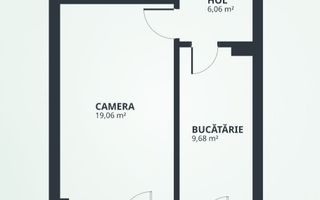 Compex Rezidential Tatarasi! Apartament cu 1 camera, Dec.,et.3, 46.6mp - Poză 4