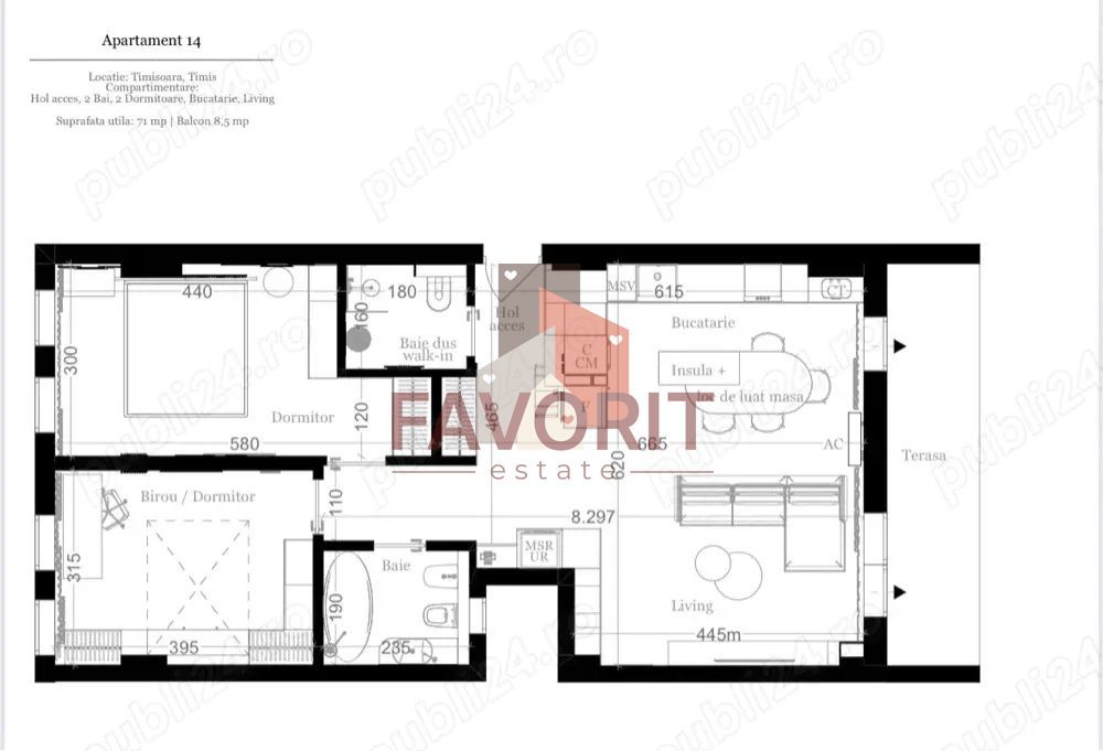 Mobilat si utilat complet. Zona excelenta. Etaj intermediar - Schiță 9