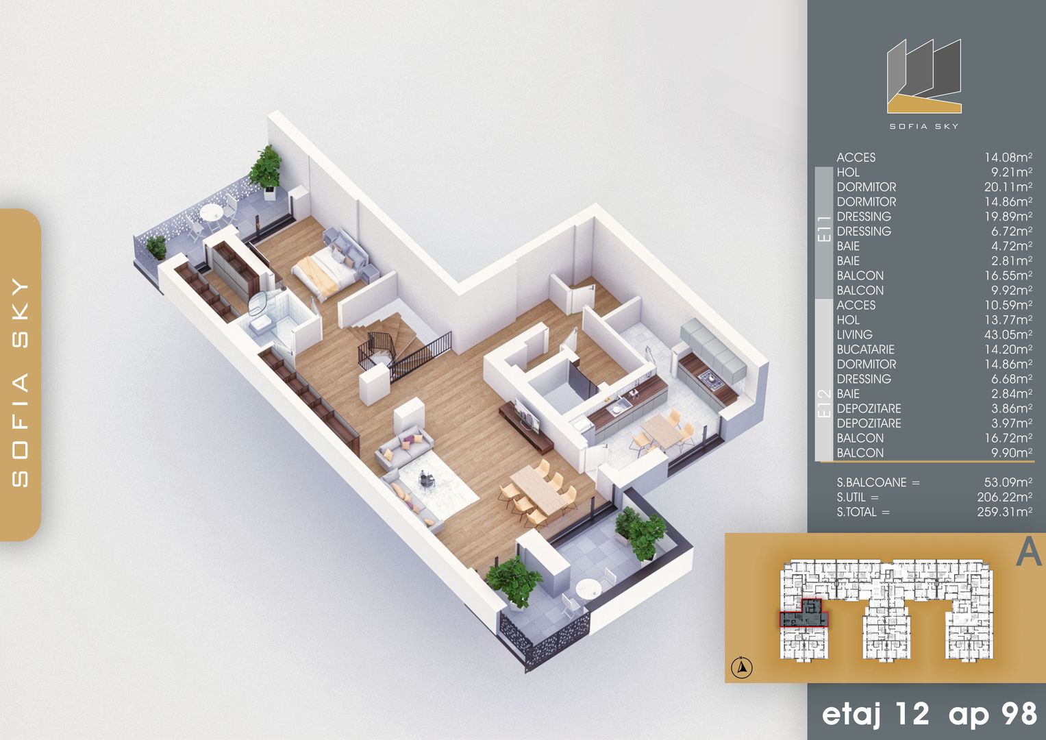 4 camere  duplex -filalizare rapida   7 min Metrou N Teclu - Schiță 15