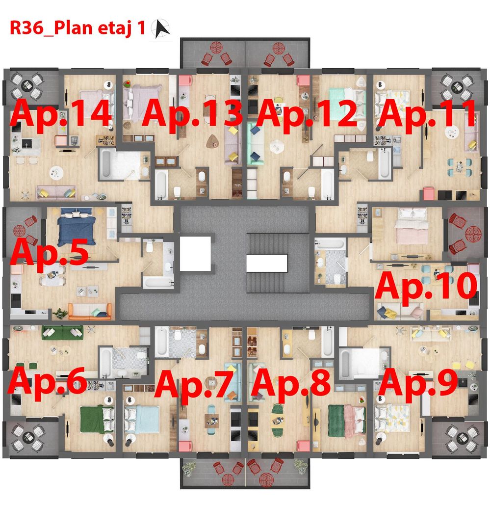 Apartament nou cu un dormitor la ARED CITY cartier RED9 IMAR - Poză 6