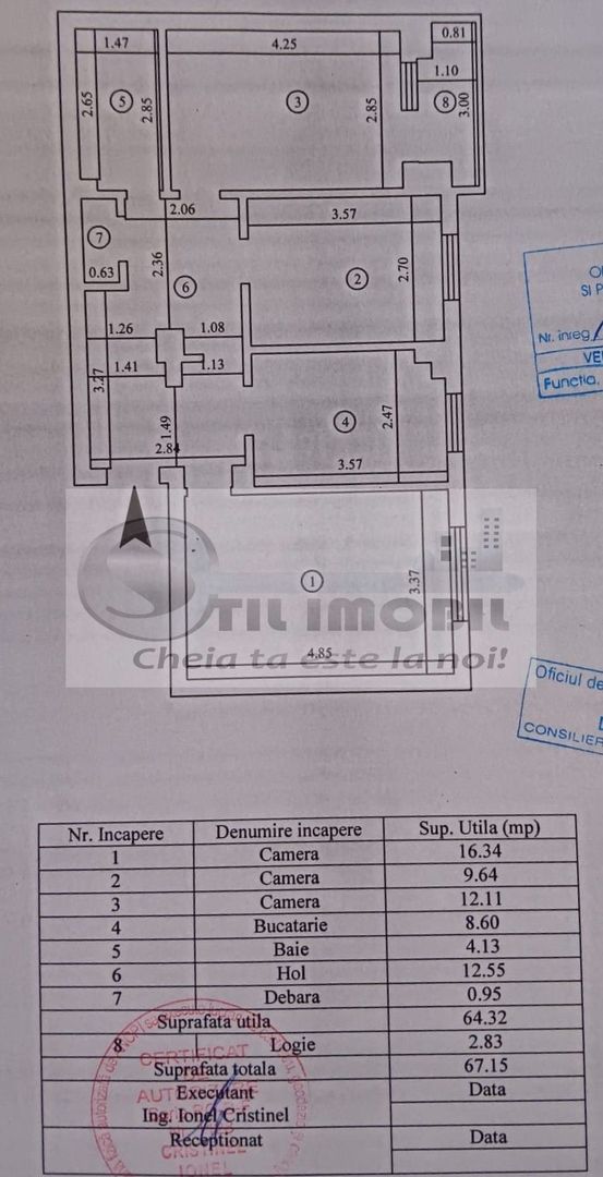 3 Camere Decomandat, 67 mp, Etaj 3/4 Păcurari - Lukoil - 128.000 euro - Poză 7