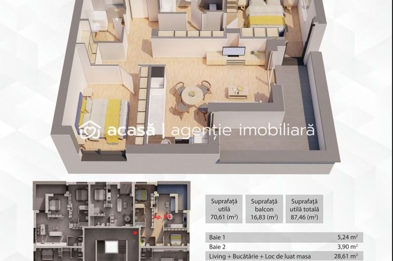 Penthouse 3 camere ARED - 104mp - Poză 7