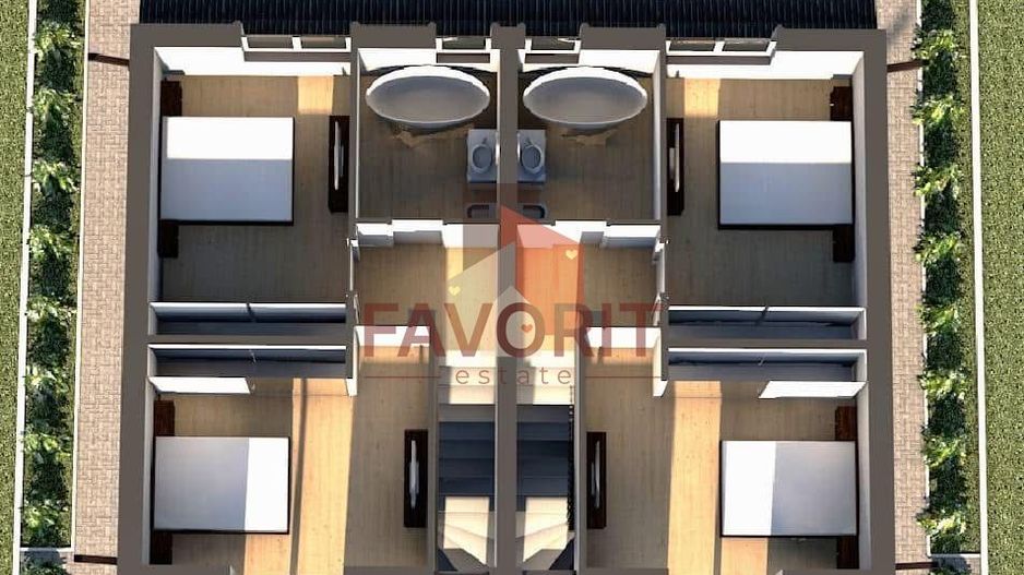 Duplex de Vanzare | Bucovat | 200m de asfalt | Toate utilitatile | Teren Generos - Schiță 3