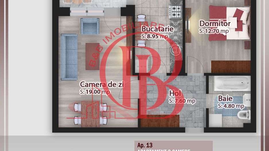 2 camere decomandat -oferta lansare proiect Pallady - Schiță 1