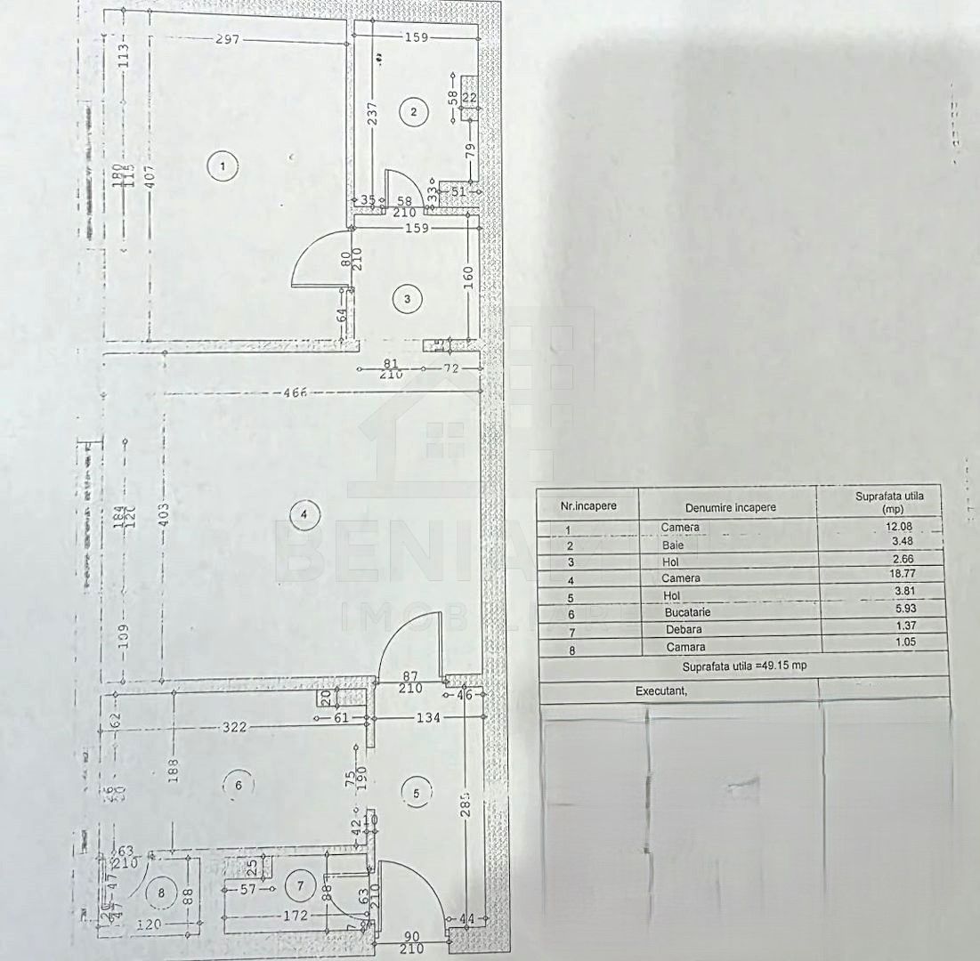 2Camere-Parter-Renovat- 50mp -Centrala Termica-Mobilat-Utilat-Brazda - Schiță 9