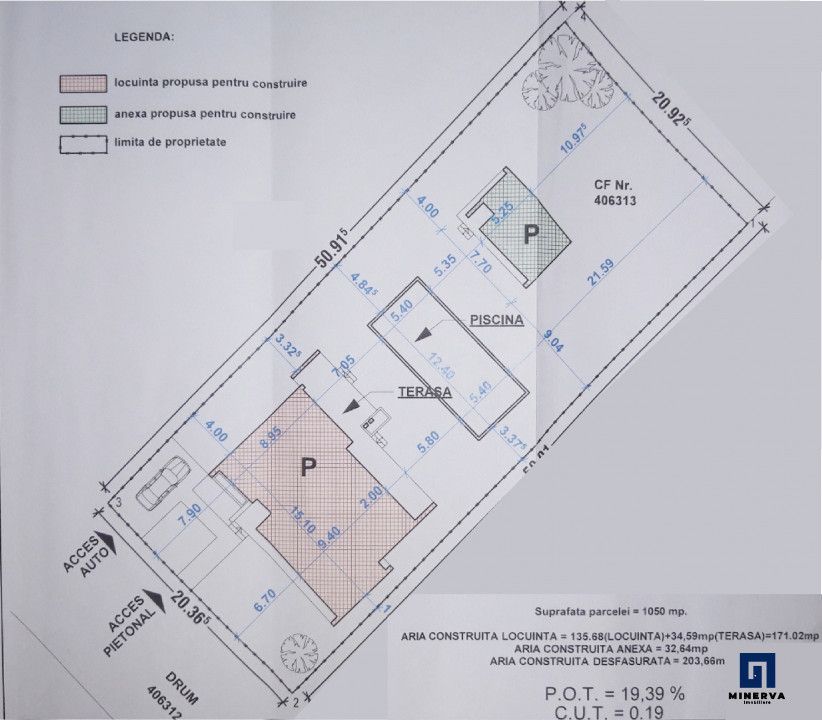Teren 1050 mp, FS 21 m, langa Padurea Verde , COMISION 0% - Schiță 11