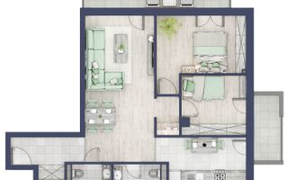 Apartament 3 camere | Balcoane 16.1 mp | Etaj 2 | Turnisor - Poză 1