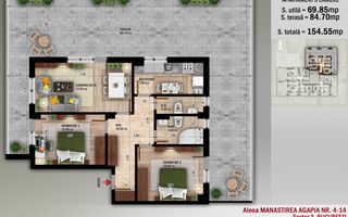 AP. 3CAM. DECOMANDAT IN BLOC P+4 FINALIZAT,MUTARE IMEDIATA! - Poză 1