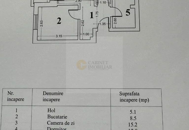 2 Camere - 50MP | Decomandat | 3/4 | Parcare Subteran | 2022 | M Pacii - Schiță 4