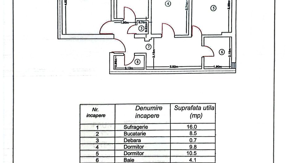 Apartament cu 3 camere, etaj 7, mobilat si utilat, VASLUI - zona GARA; - Poză 11