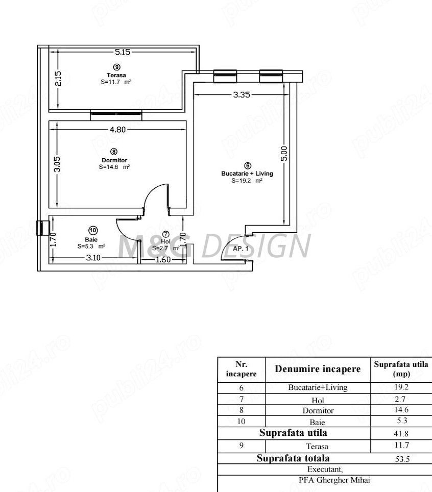 Apartament 2 camere  Giroc  parter cu terasa - Poză 7