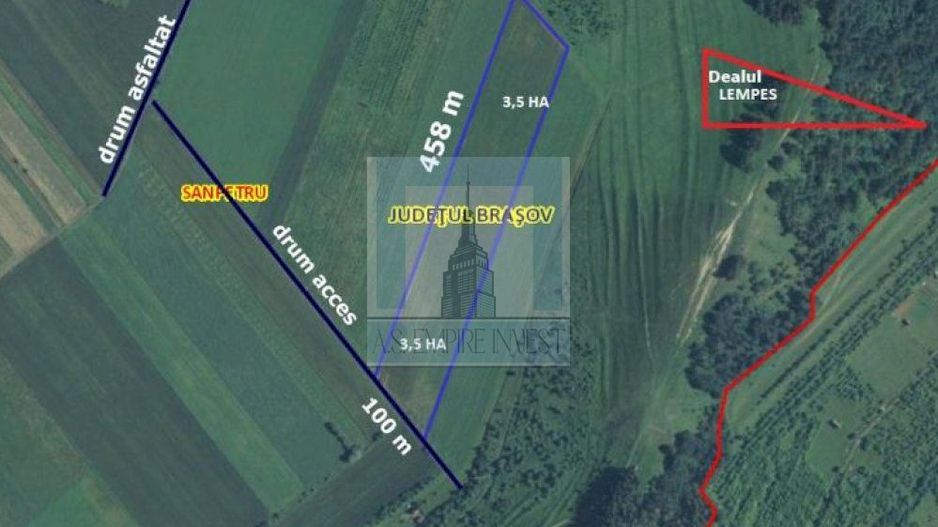 Teren intravilan 3,5 Ha - zona Sanpetru (Lempes) - Poză 1