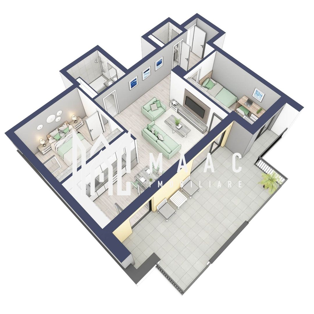 Apartament 3 camere | Balcoane 27.4 mp | Etaj 3 | Turnisor - Poză 5