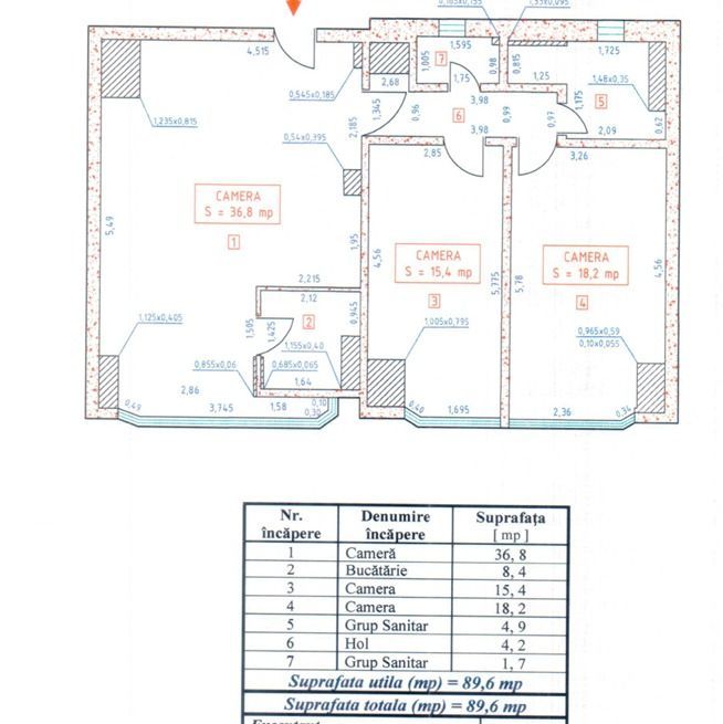 Apartament de 3 camere, 90mp, vedere urbană - Poză 4