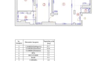 Apartament 3 camere – 77 mp | Etaj 4/11 | Loc de parcare | Zonă excelentă - Schiță 5