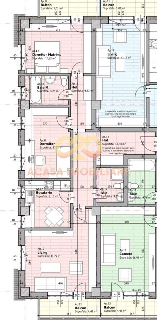 NOU  APARTAMEN 3 CAMERE DEC 2 BAI 87 MP TVA INCLUS - Poză 3