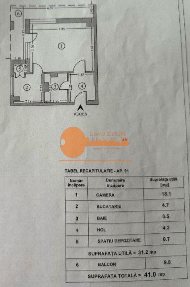 Garsonieră 41 mp – 200 m de metrou Lujerului – Renovată integral - Schiță 6