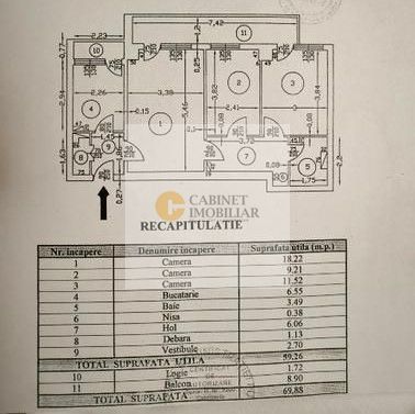 3 Camere - 70MP | Etaj 2/10 | Reabilitat | 1978 | M Gorjului la 5 min - Schiță 10
