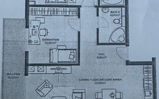 Oportunitate de Investitie, 3 camere, 80mp, etaj 1, bloc nou - Schiță 2