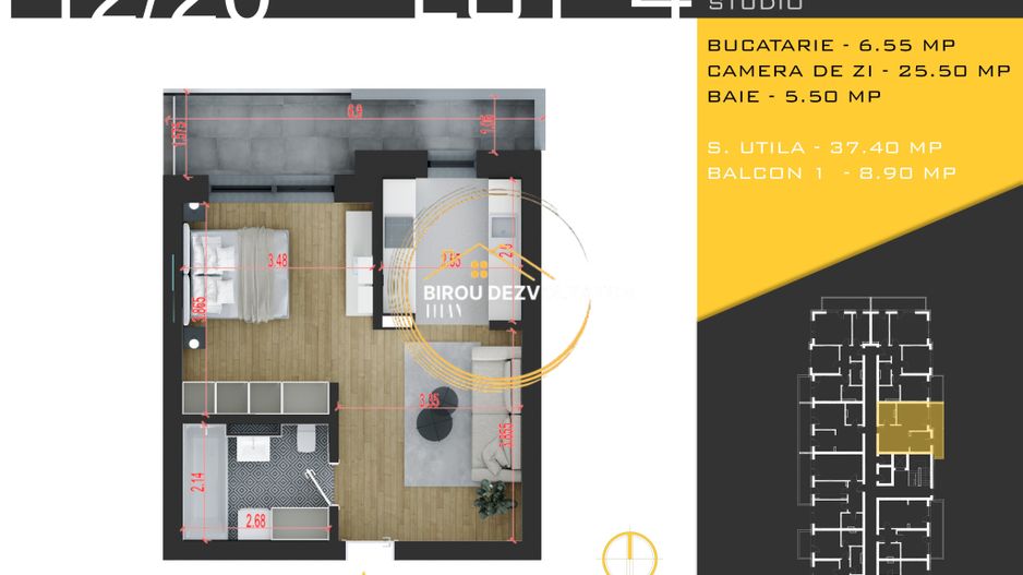investitie Decomandat Ansamblu modern Metrou Teclu Ikea Pallady titan - Poză 5