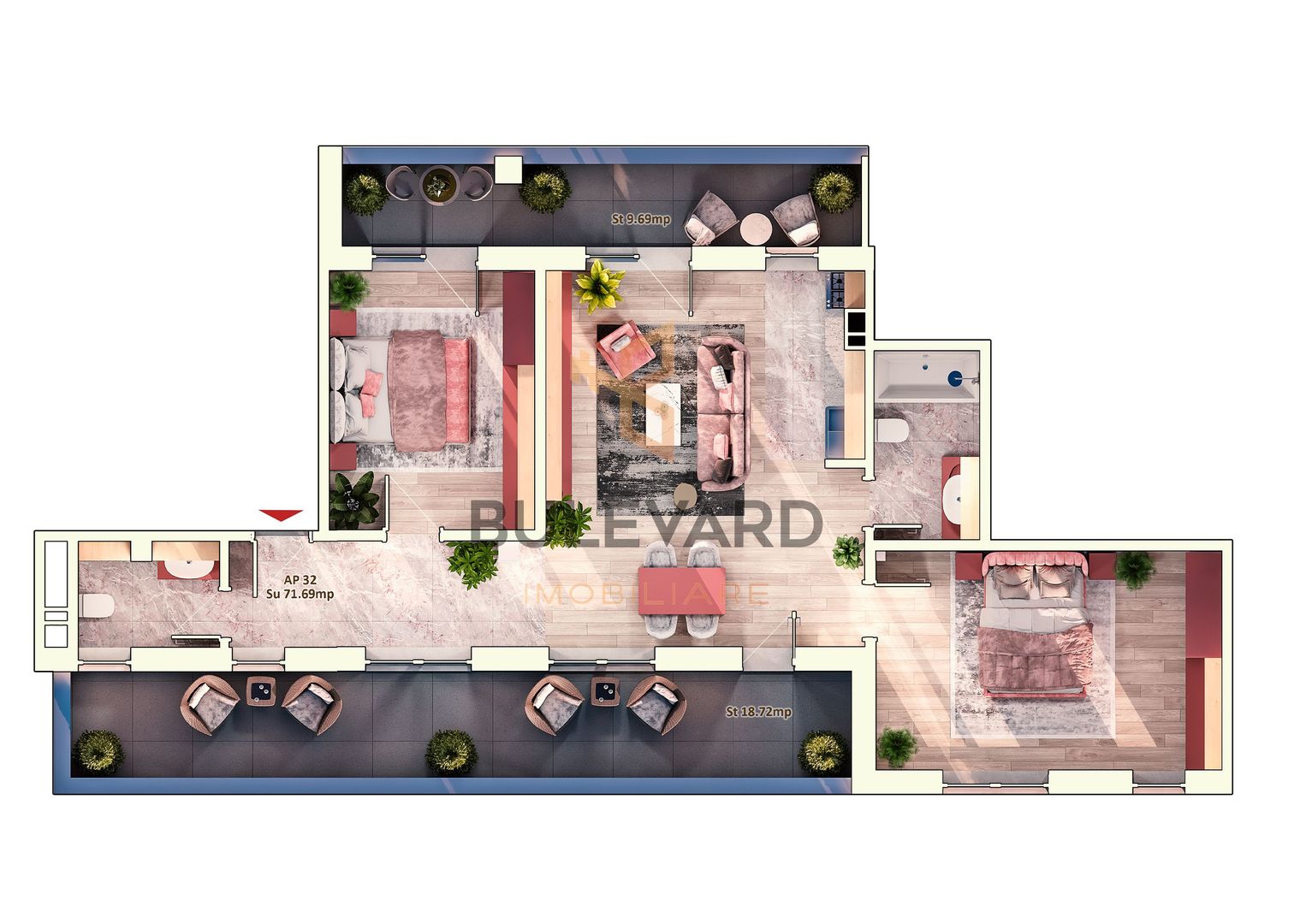 Apartament cu 3 camere+terasa de 18 mp la 5 minute de Iulius Mall! - Poză 5