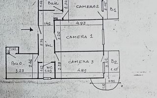 Ap 3 camere , 2 bai , decomandat , etaj 1/8 , Zona Garii. - Poză 2
