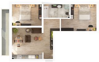Apartament premium 61.2 mp utili 3 camere balcon 7.8 mp pe Dna Stanca - Poză 9