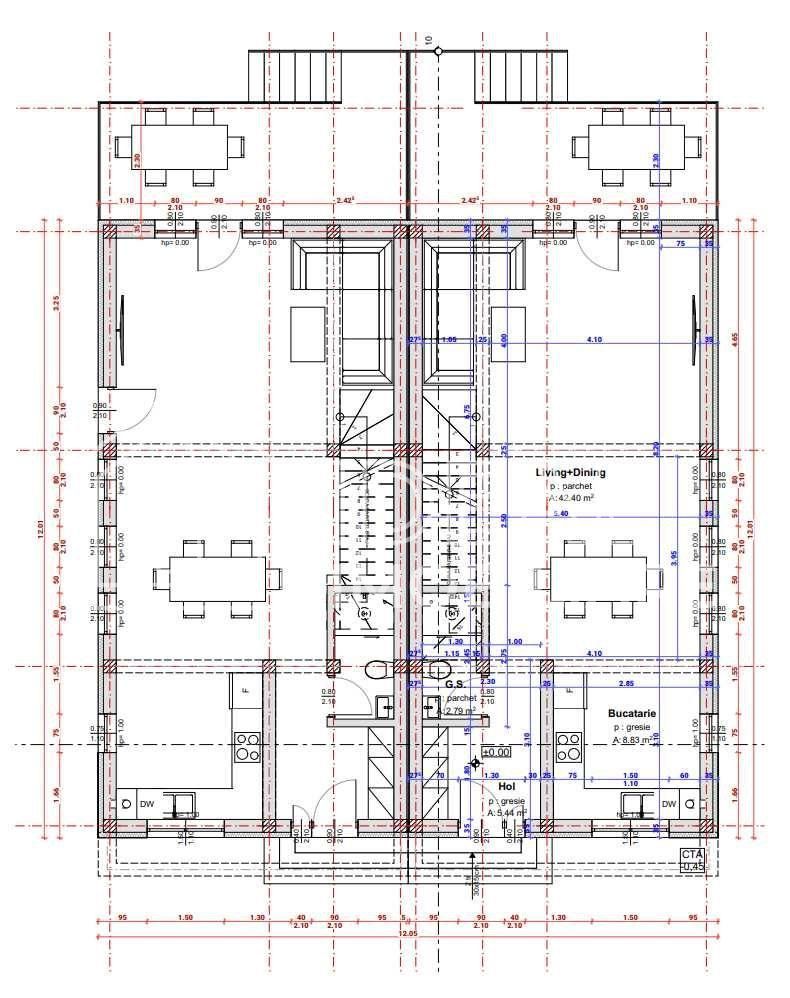 Duplex cu 4 camere si 250 mp curte, in Cartierul Arhitectilor - Schiță 8
