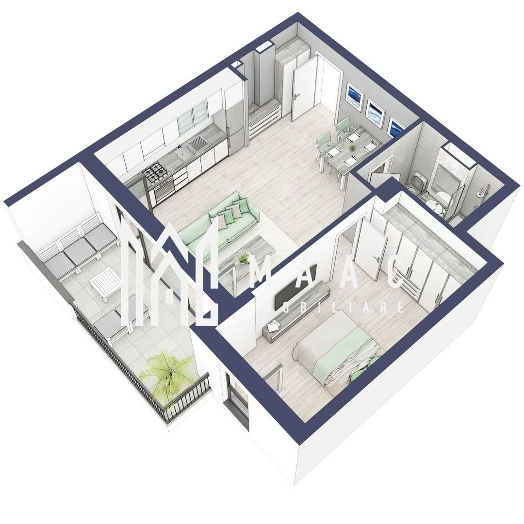 Apartament 2 camere | Etaj 3 | Balcon 10.7  | Turnisor - Poză 5