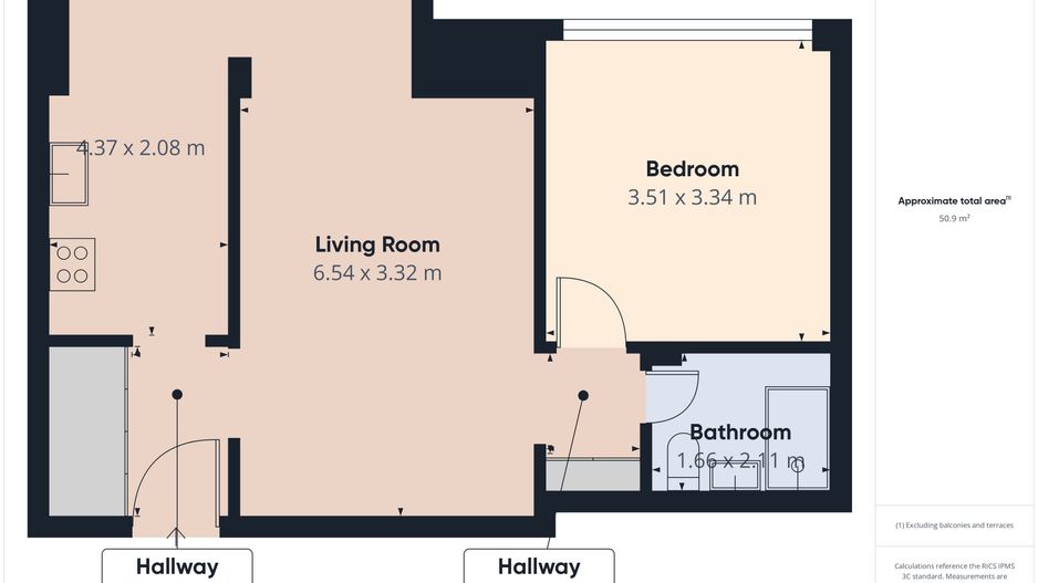 Apartament de 2 camere Barbu Vacarescu - Poză 15