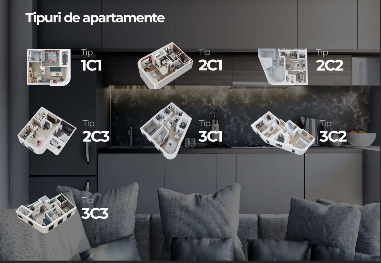 3 camere finisat  la cheie  – 71 mp + parcare subterană - Poză 6