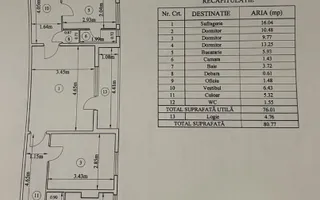 Apartament 4 camere– 80 mp – Gorjului - Schiță 20