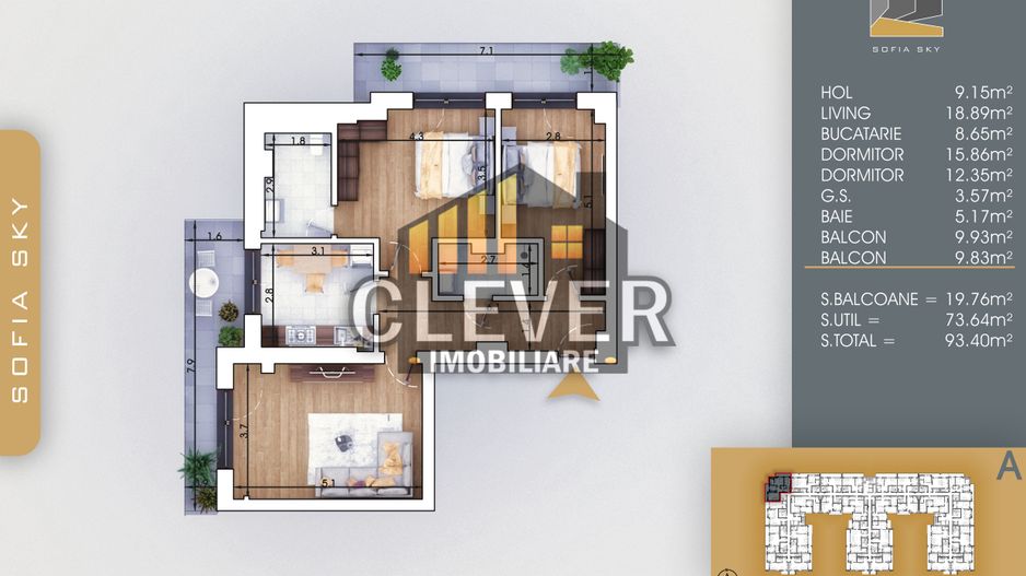 7 Min Metrou Teclu Apartament 3 camere Decomandat Comision 0 - Poză 2
