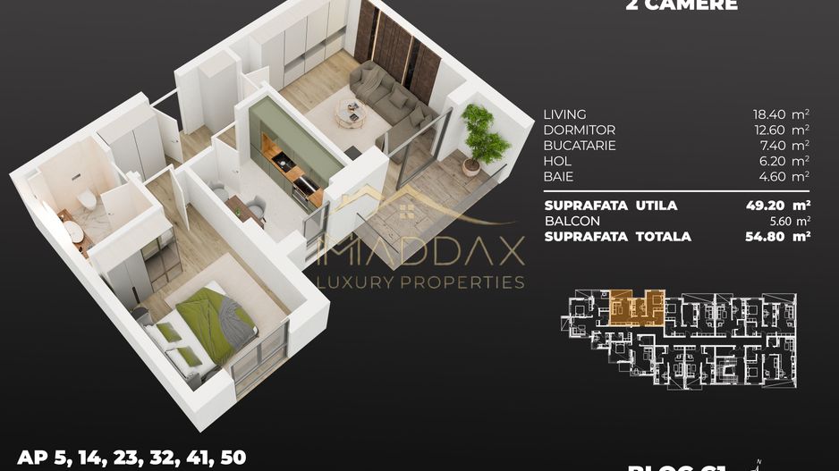 Apartament 2 camere / 54.80 mp/ Popesti Leordeni/ zona Berceni - Poză 8