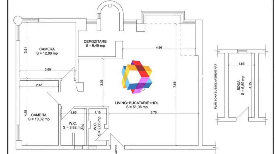 Apartament cu trei camere, zona Centrul Civic - AFI 87 mp - Poză 13
