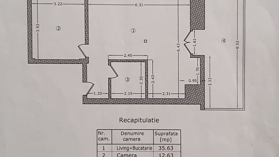 Apartament 2 camere mansarda | Jiului - Schiță 11