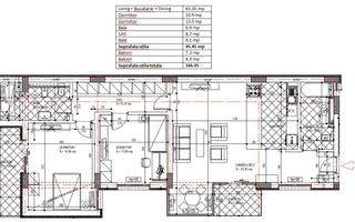 Apartament 3 camere - Zona Marriott - Schiță 15