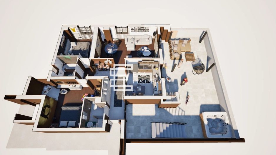 PENTHOUSE 3 CAMERE – 91 mp + 2 TERASE 191 mp | LA CHEIE | Calea Surii Mici - Schiță 11