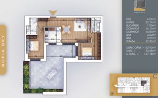 Apartament cu terasa-3 camere-7min Metrou Nicolae Teclu - Poză 2