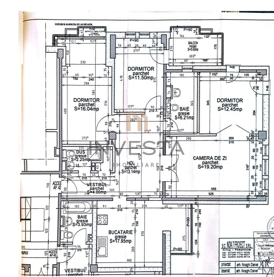 Apartament 4 camere de vanzare , etaj intermediar, parcare, Zorilor! - Schiță 16