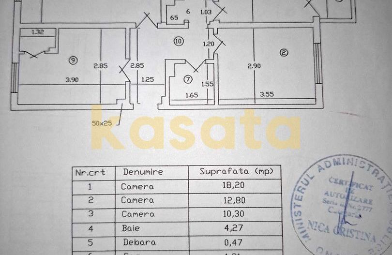 Apartament 3 camere Crângași, aproape de metrou, 2 bai, 70 mp - Schiță 8