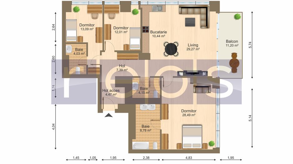 INCHIRIERE 4 CAMERE | ONE ELIADE | ULTRAFINISAT | VEDERE LAC | PARCARE - Poză 17